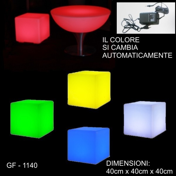 SGABELLO CUBO RGB LED ART: GF1140