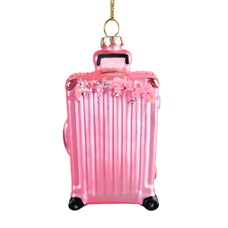 ORNAMENTO VALIGIA DI VETRO  art. T3701