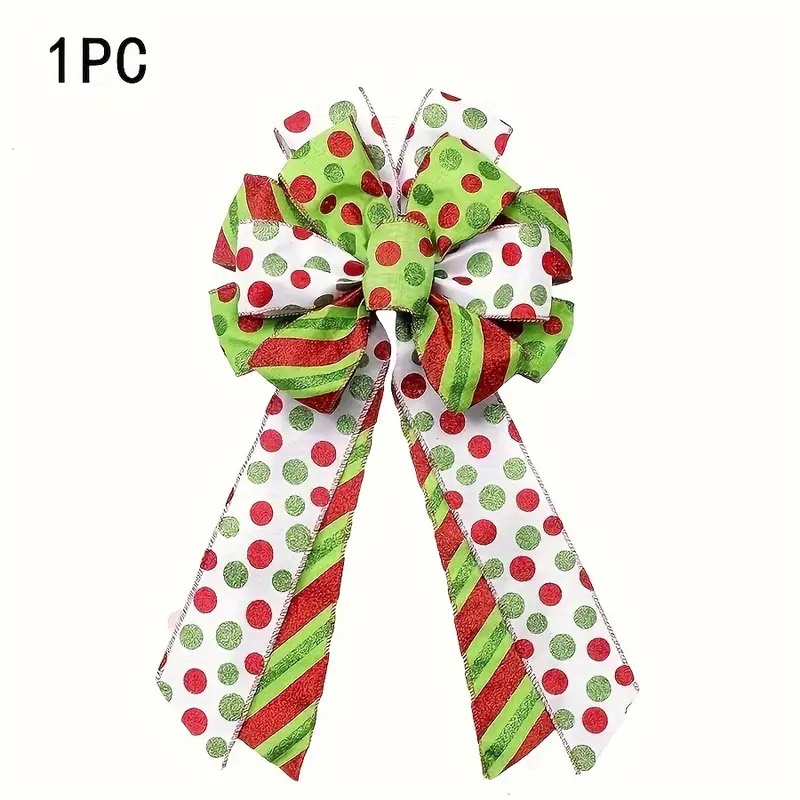 Grande Fiocco a Pois Rosso e Verde  880554