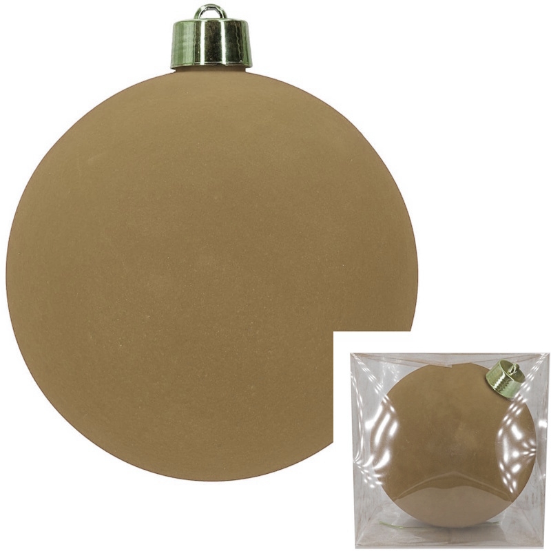Palle Natalizie Decorate in Velluto D.20 cm  LJ1D20-LIGHT-BROWN