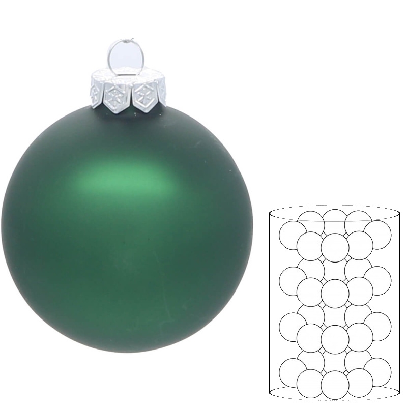 Palline di Natale in Vetro Lucido Ø 3cm  HY45D30-GREEN-MATT