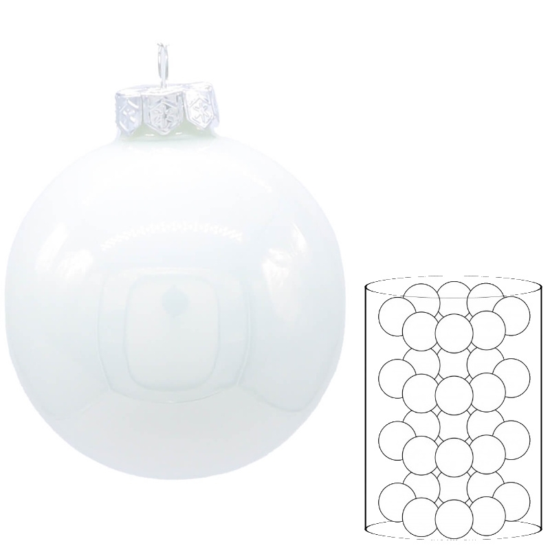 Palline di Natale in Vetro Lucido Ø 3 cm HY45D30-WHITE-SHIHY