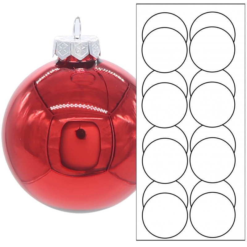 Palline di Natale in Vetro Lucido HY16D80-RED-SHINY