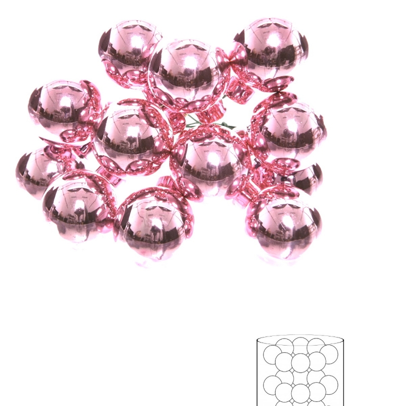 TUBO 48 PALLINE D.2,5 CM ROSA LUCIDO HY48D25-PINK-SHINY