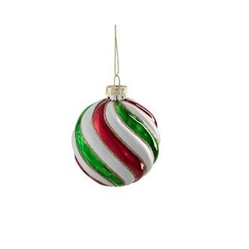 PALLINE DI VETRO A STRISCE D.8cm. 1179893