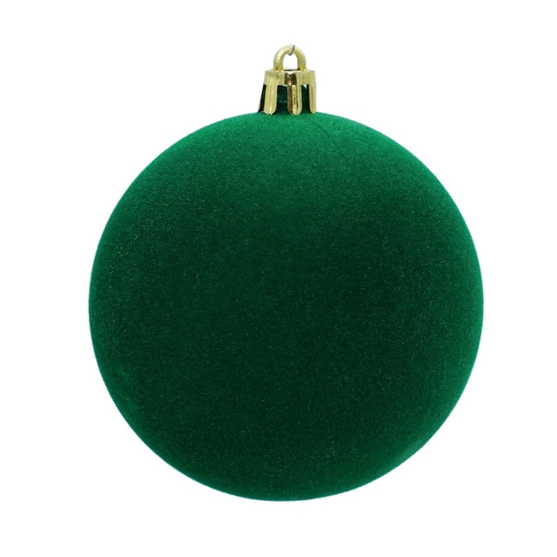 Palle Natalizie Decorate in Velluto D.20 cm  LJ1D20-GREEN