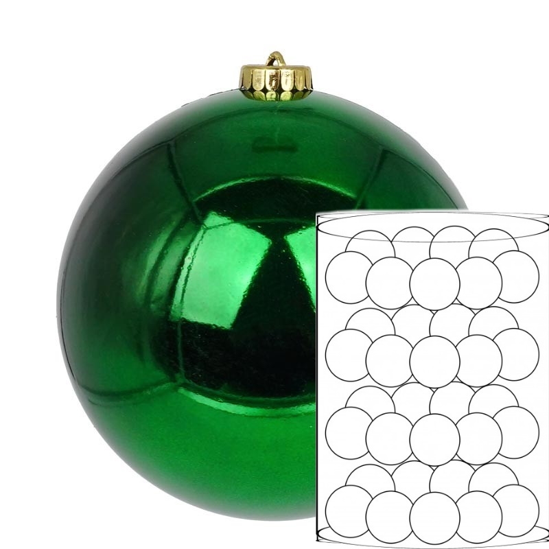 TUBO 48 PALLINE D.2,5 CM VERDE LUCIDO HY48D25-GREEN-SHINY