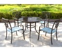 KIT TAVOLO  4 SEDIE GIARDINO CON VETRO 10429
