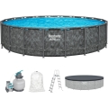 PISCINA FUORI TERRA ROTONDA APX 6.10mt x 1.32mt grigio 561KE